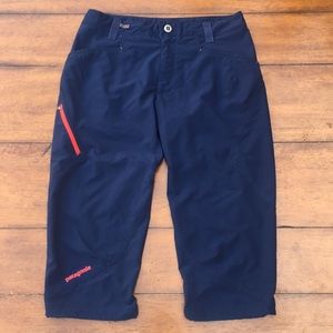 Patagonia Dark Blue Women's Shorts with Red Accent